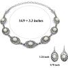 image:imageTOPACC Western Jewelry Set for Women Metal Vintage Western Necklace with Earings Cowgirl Jewery for Country Concert OutfitTurquoise
