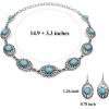 image:imageTOPACC Western Jewelry Set for Women Metal Vintage Western Necklace with Earings Cowgirl Jewery for Country Concert OutfitWhite