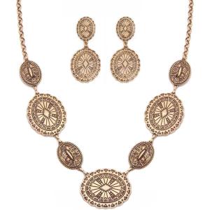 image:imageTOPACC Western Jewelry Set for Women Metal Vintage Western Necklace with Earings Cowgirl Jewery for Country Concert OutfitAGold