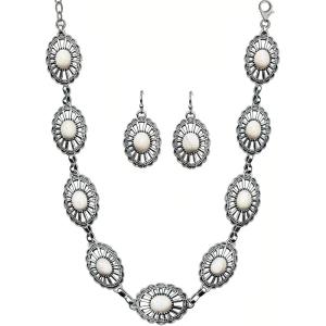 image:imageTOPACC Western Jewelry Set for Women Metal Vintage Western Necklace with Earings Cowgirl Jewery for Country Concert OutfitTurquoise