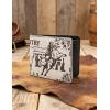 image:imageTOPACC Western Bifold Wallet for Men Faux Leather Cowboy Wallet with Zipper Pocket  Card Slots amp ID Window Western Gift for Outdoorsmen amp Rodeo FansLight Grey