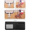 image:imageTOPACC Western Bifold Wallet for Men Faux Leather Cowboy Wallet with Zipper Pocket  Card Slots amp ID Window Western Gift for Outdoorsmen amp Rodeo FansBrown
