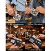 image:imageTOPACC Western Bifold Wallet for Men Faux Leather Cowboy Wallet with Zipper Pocket  Card Slots amp ID Window Western Gift for Outdoorsmen amp Rodeo FansLight Grey