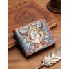 image:imageTOPACC Western Bifold Wallet for Men Faux Leather Cowboy Wallet with Zipper Pocket  Card Slots amp ID Window Western Gift for Outdoorsmen amp Rodeo FansLight Blue