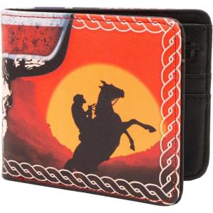 image:imageTOPACC Western Bifold Wallet for Men Faux Leather Cowboy Wallet with Zipper Pocket  Card Slots amp ID Window Western Gift for Outdoorsmen amp Rodeo FansRed