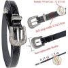image:imageTOPACC Skinny Western Belts for Girls Boys Cowgirl Cowboy Thin Belt for Jeans Dresses Country Concert OutfitBlack