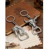 image:imageTOPACC 2 PCS Western Keychain Bottle Opener Cowboy Bottle Opener Keychain Tool Vintage Key Ring for Western AccessoriesGSilver
