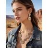 image:imageTOPACC Western Jewelry Set for Women Metal Vintage Western Necklace with Earrings Cowgirl Jewery for Country Concert OutfitAGold