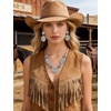 image:imageTOPACC Western Jewelry Set for Women Metal Vintage Western Necklace with Earrings Cowgirl Jewery for Country Concert OutfitASilver