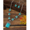 image:imageTOPACC Western Jewelry Set for Women Metal Vintage Western Necklace with Earrings Cowgirl Jewery for Country Concert OutfitTurquoise
