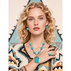 image:imageTOPACC Western Jewelry Set for Women Metal Vintage Western Necklace with Earrings Cowgirl Jewery for Country Concert OutfitTurquoise