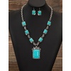 image:imageTOPACC Western Jewelry Set for Women Metal Vintage Western Necklace with Earrings Cowgirl Jewery for Country Concert OutfitTurquoise