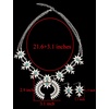 image:imageTOPACC Western Jewelry Set for Women Metal Vintage Western Necklace with Earrings Cowgirl Jewery for Country Concert OutfitWhite Turquoise