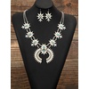 image:imageTOPACC Western Jewelry Set for Women Metal Vintage Western Necklace with Earrings Cowgirl Jewery for Country Concert OutfitWhite Turquoise