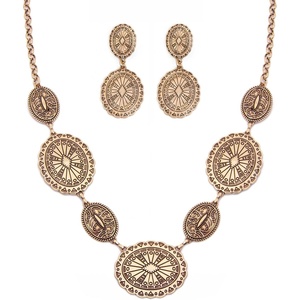 image:imageTOPACC Western Jewelry Set for Women Metal Vintage Western Necklace with Earrings Cowgirl Jewery for Country Concert OutfitAGold