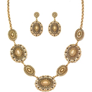image:imageTOPACC Western Jewelry Set for Women Metal Vintage Western Necklace with Earrings Cowgirl Jewery for Country Concert OutfitCGold