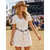 image:imageTOPACC Western Metal Concho Belt for Women Cowgirl Chain Belts for Dresses Jeans Country Concert OutfitK Bronze