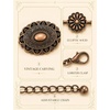 image:imageTOPACC Western Metal Concho Belt for Women Cowgirl Chain Belts for Dresses Jeans Country Concert OutfitK Bronze