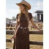 image:imageTOPACC Western Metal Concho Belt for Women Cowgirl Chain Belts for Dresses Jeans Country Concert OutfitK Silver