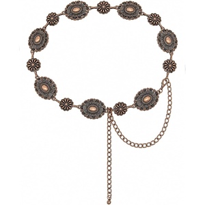 image:imageTOPACC Western Metal Concho Belt for Women Cowgirl Chain Belts for Dresses Jeans Country Concert OutfitK Bronze