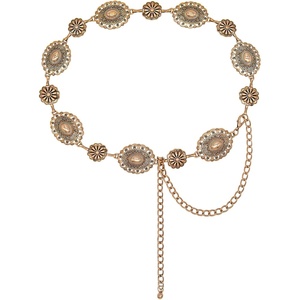 image:imageTOPACC Western Metal Concho Belt for Women Cowgirl Chain Belts for Dresses Jeans Country Concert OutfitK Gold