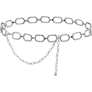 image:imageTOPACC Gold Chain Belts for Women Fashion Thick Metal Link Waist Belt  Chunky adjustable gold belt for dresses jeans pants country concerts cowgirl outfitsAsilver