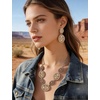image:imageTOPACC Western Jewelry Set for Women Cowgirl Western Necklace with EarringsAGold