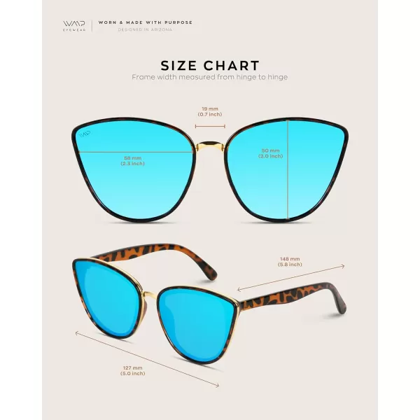 WearMe Pro  Classic Women Oversized Metal Frame Elegant Mirrored Lens Cat Eye SunglassesTortoise  Brown Lens