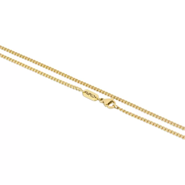 WearMe Pro Indented Compass Pendant with 3mm Cuban Link ChainGold