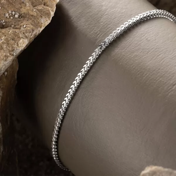 WearMe Pro Mens 2mm Foxtail Style Bracelet  Adjustable SizeSilver