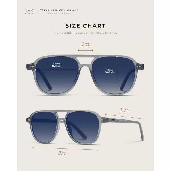 WearMe Pro Polarized Aviator Classic Double Bridge Mens SunglassesCrystal Mist  Gradient Blue Lens