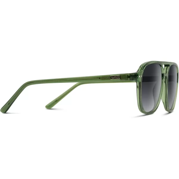 WearMe Pro Polarized Aviator Classic Double Bridge Mens SunglassesEmerald Green  Gradient Black Lens