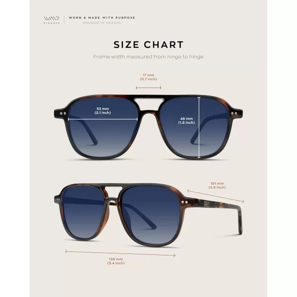WearMe Pro Polarized Aviator Classic Double Bridge Mens SunglassesWhiskey Brown Tortoise  Gradient Blue Lens