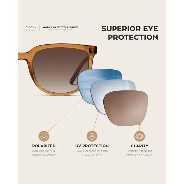 WearMe Pro Polarized Classic Retro Flat Square Unisex SunglassesBrown Pattern  Brown Lens