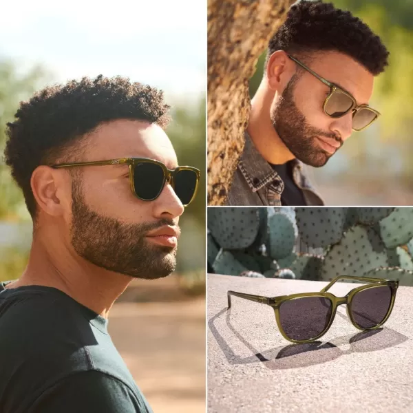 WearMe Pro Polarized Classic Retro Flat Square Unisex SunglassesBrown Pattern  Brown Lens