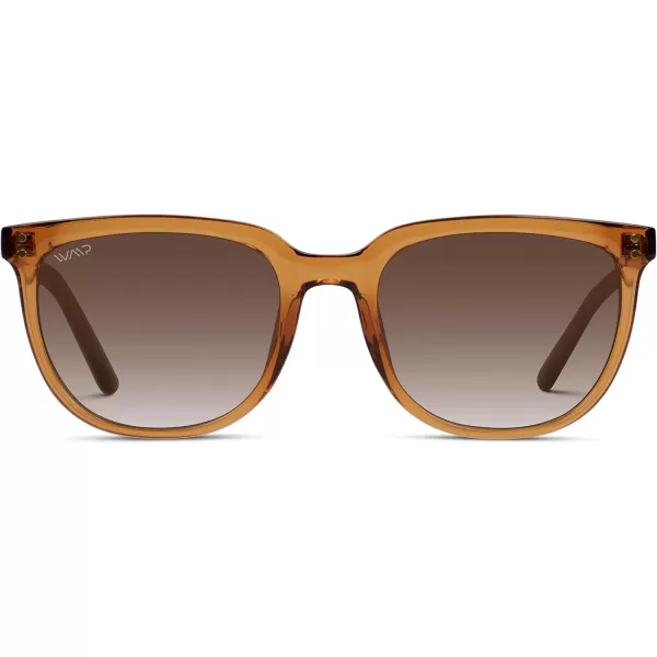 WearMe Pro Polarized Classic Retro Flat Square Unisex SunglassesBrown Pattern  Brown Lens