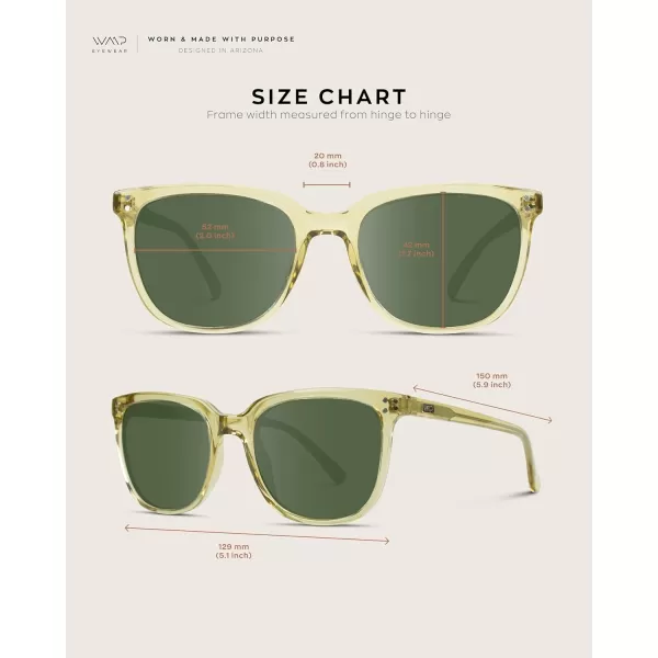WearMe Pro Polarized Classic Retro Flat Square Unisex SunglassesCrystal Clear Frame  Smoke Green Lens