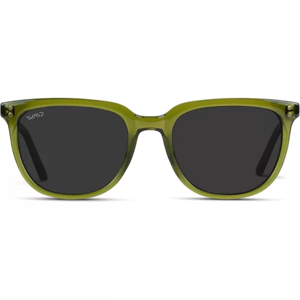 WearMe Pro Polarized Classic Retro Flat Square Unisex SunglassesEmerald Green Frame  Black Lens