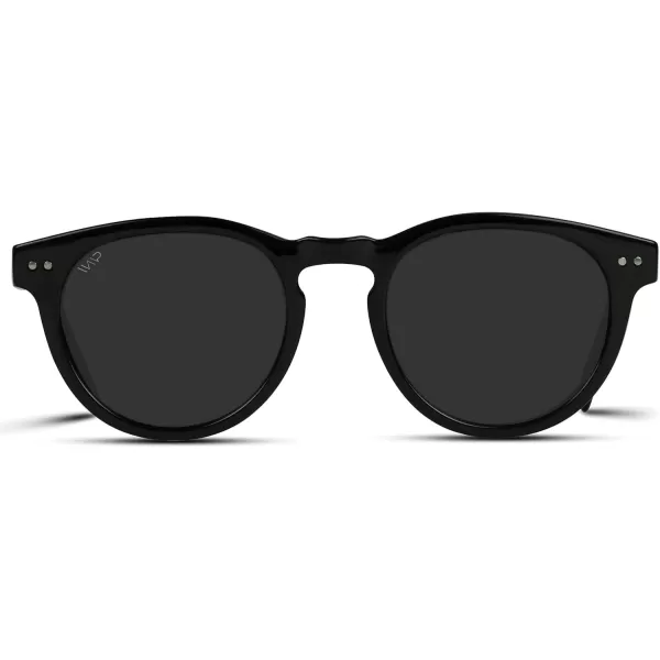 WearMe Pro Polarized Classic Round Retro Womens SunglassesBlack Frame  Smoke Lens
