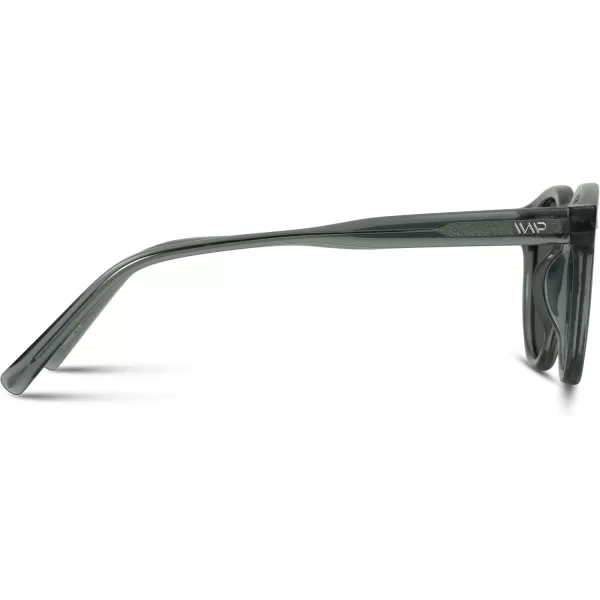WearMe Pro Polarized Classic Round Retro Womens SunglassesCrystal Blue Frame  Smoke Lens