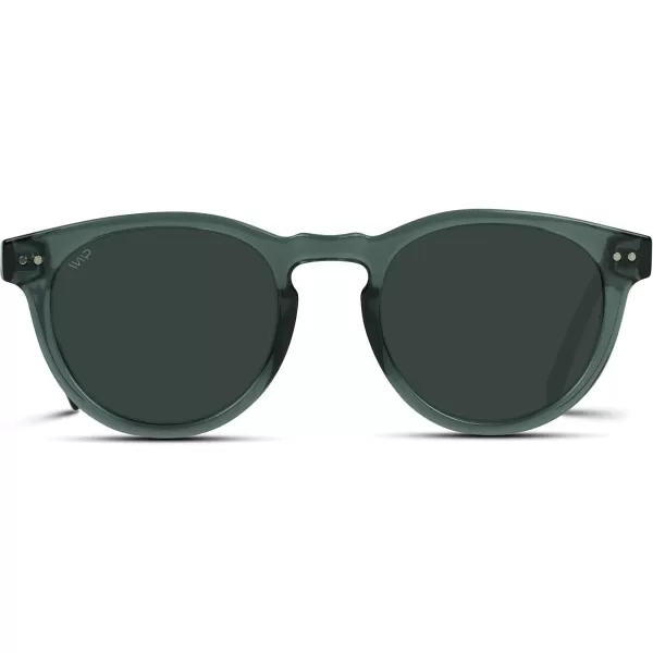 WearMe Pro Polarized Classic Round Retro Womens SunglassesCrystal Blue Frame  Smoke Lens