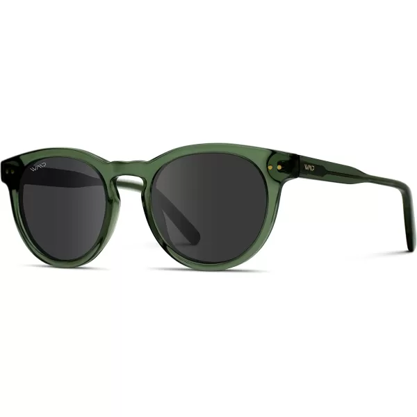 WearMe Pro Polarized Classic Round Retro Womens SunglassesCrystal Green Frame  Black Lens