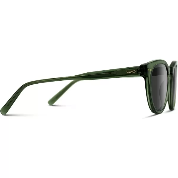 WearMe Pro Polarized Classic Round Retro Womens SunglassesCrystal Green Frame  Black Lens