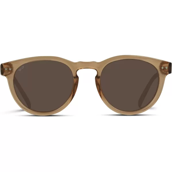 WearMe Pro Polarized Classic Round Retro Womens SunglassesLight Crystal Brown  Brown Lens