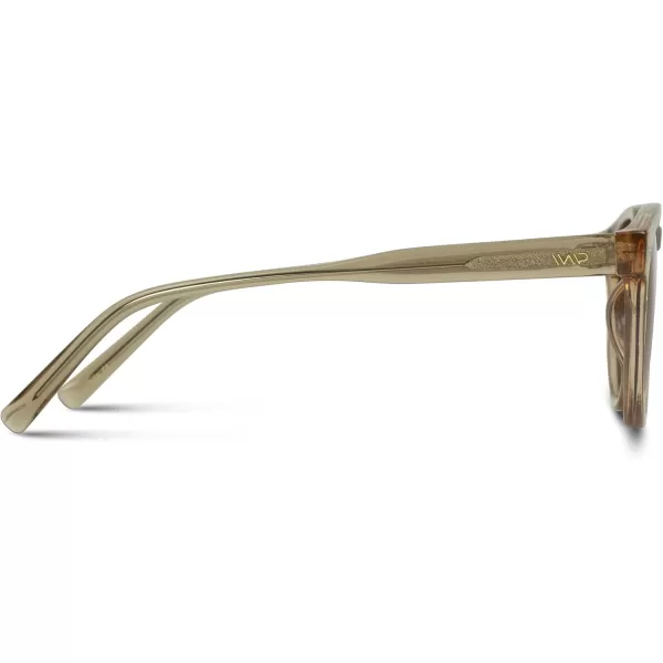 WearMe Pro Polarized Classic Round Retro Womens SunglassesLight Crystal Brown  Brown Lens