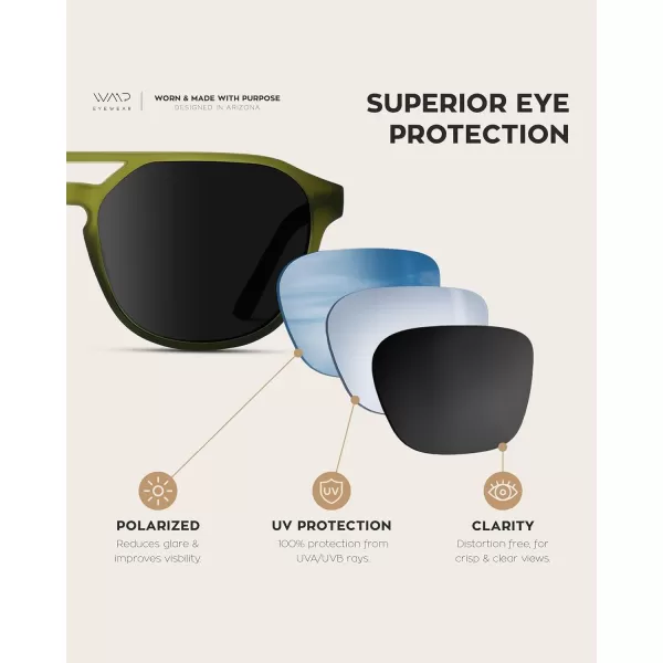 WearMe Pro Polarized DoubleBridge Large Rectangular Mens SunglassesFrosted Saguaro Green  Black Lens