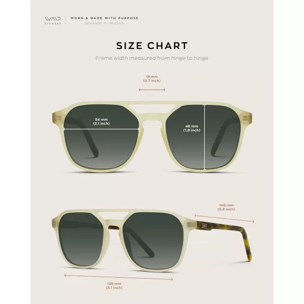 WearMe Pro Polarized DoubleBridge Large Rectangular Mens SunglassesRustic Tortoise  Smoke Green Lens
