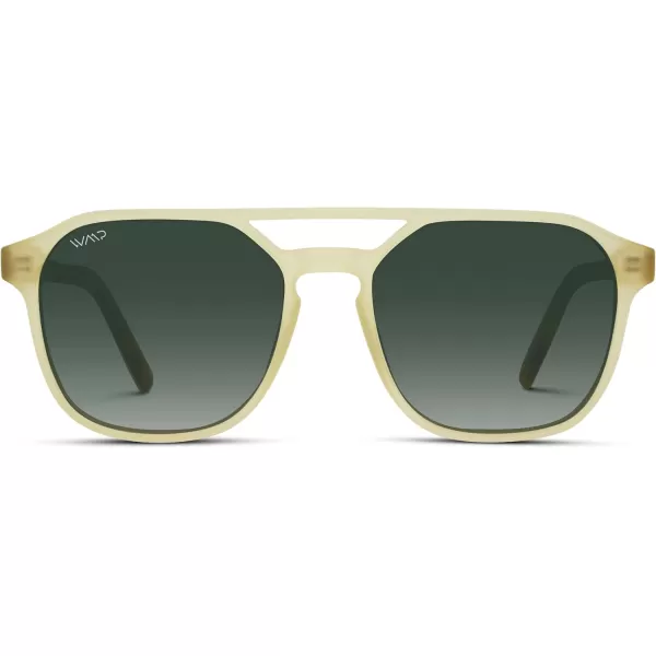 WearMe Pro Polarized DoubleBridge Large Rectangular Mens SunglassesRustic Tortoise  Smoke Green Lens