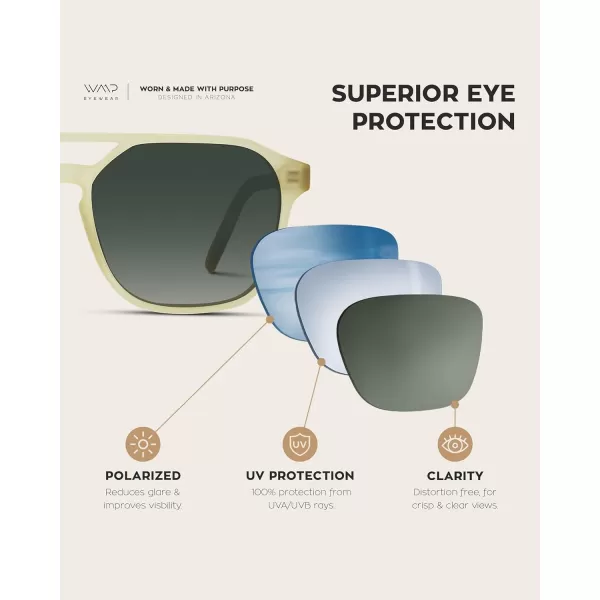 WearMe Pro Polarized DoubleBridge Large Rectangular Mens SunglassesRustic Tortoise  Smoke Green Lens