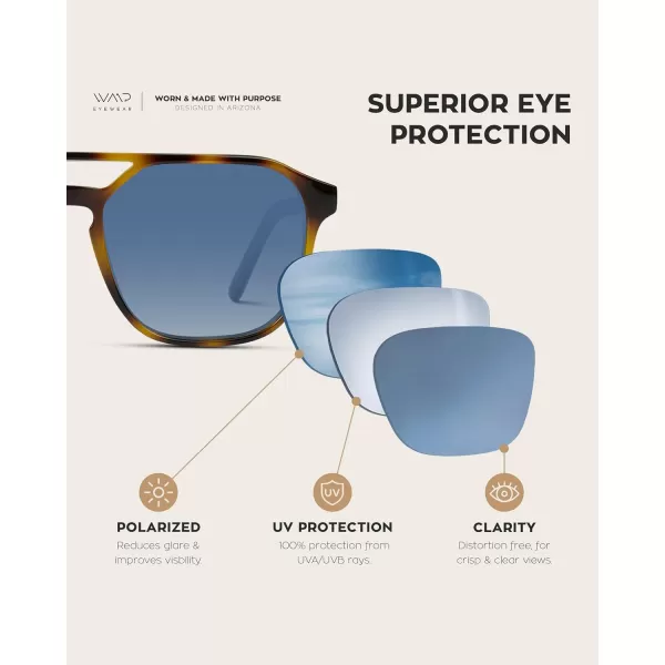WearMe Pro Polarized DoubleBridge Large Rectangular Mens SunglassesTortoise  Gradient Blue